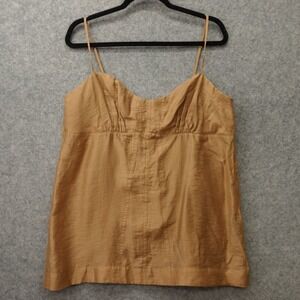Y2K Boho Chic Cami Top Womens LARGE Beige Euro Summer Resort Sheer HM Edition